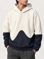 DROPLINE Double Panel Hoodie — Blue & Beige