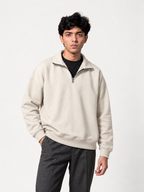 DROPLINE Essential Quarter-Zip Beige