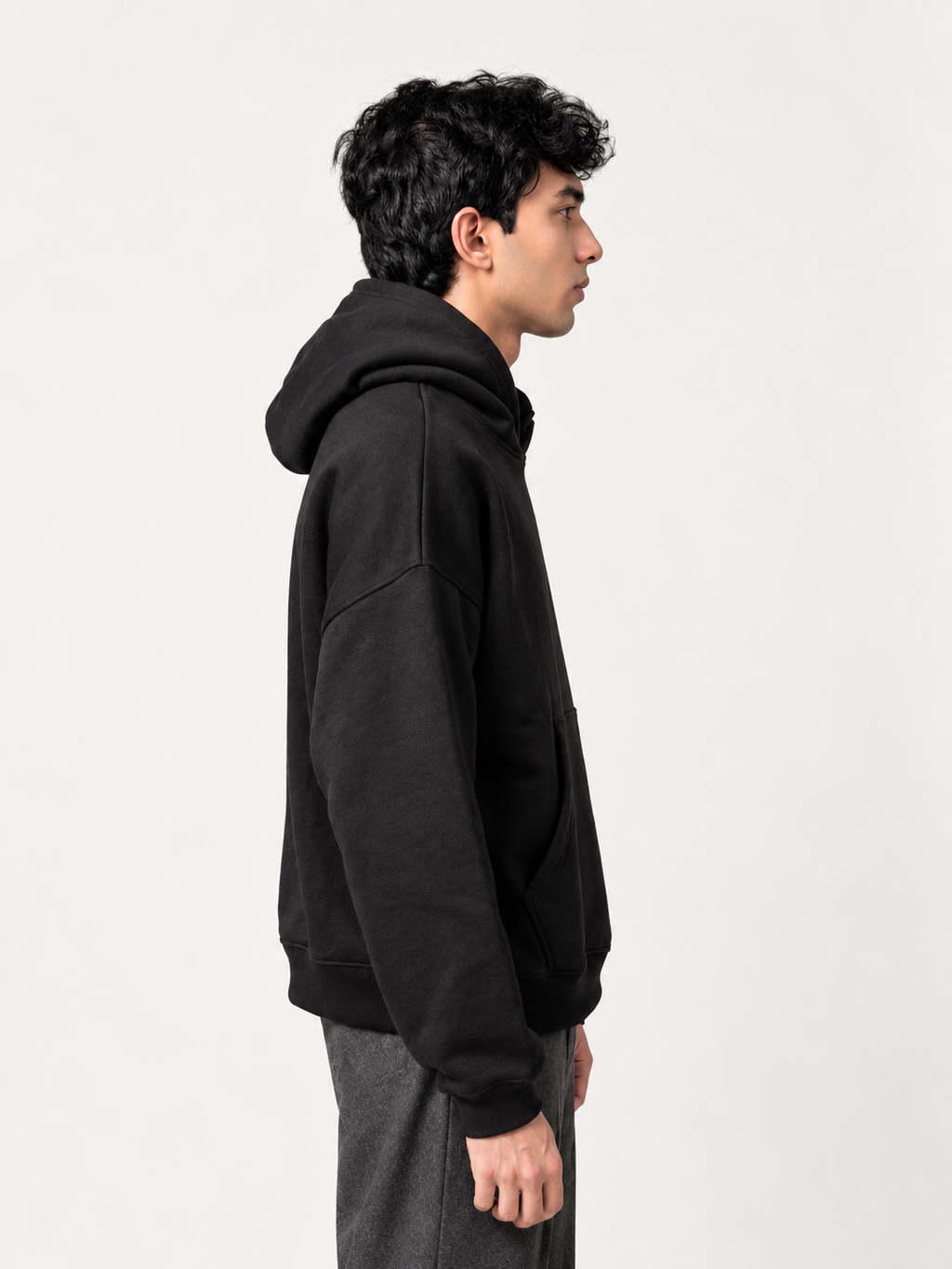 DROPLINE Graphic Oversized Hoodie  Black