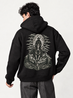 DROPLINE Graphic Oversized Hoodie  Black