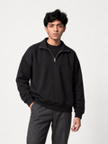 DROPLINE Essential Quarter-Zip Black
