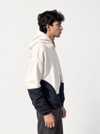 DROPLINE Double Panel Hoodie — Blue & Beige