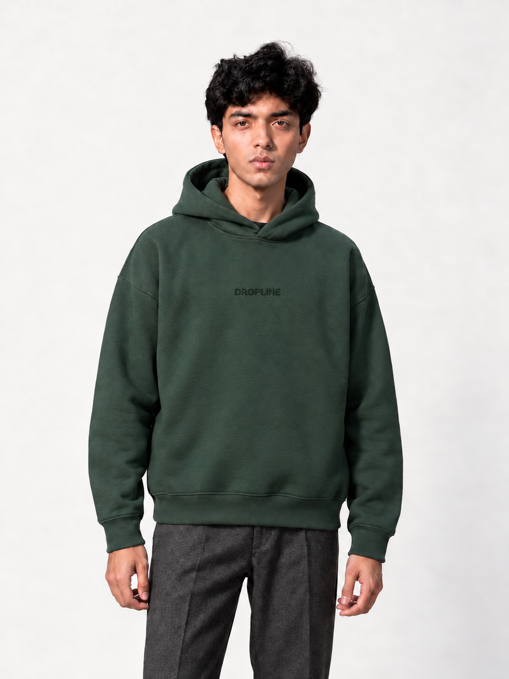 DROPLINE Oversized Graphic Hoodie Green