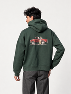 DROPLINE Oversized Graphic Hoodie Green